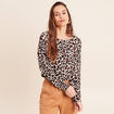 Pull manches longues bleu gris femme