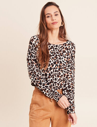 Pull manches longues bleu gris femme