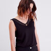 Debardeur bretelles larges noir femme