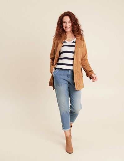 Jean paperbag 7/8ème denim double stone femme