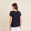 T-shirt maille légère manches courtes noir femme