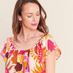 Blouse col v manches courtes fluide multicolore femme