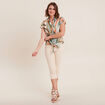 Chemise manches courtes nou&eacute;e multicolore femme