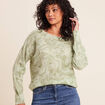 Pull col bateau manches longues gris femme
