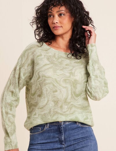 Pull col bateau manches longues gris femme