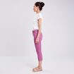 Pantacourt droit taille haute violet femme