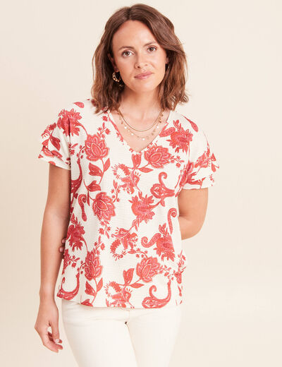T-shirt manches courtes rose femme