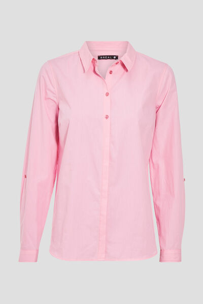 Blouse manches longues rose vif femme