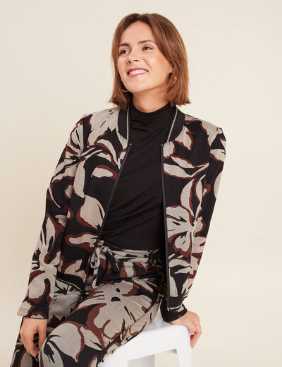 Blouson zippé réversible marron clair femme
