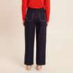 Pantalon coupe barrel denim brut femme