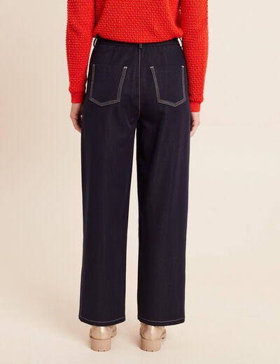 Pantalon coupe barrel denim brut femme