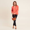 Chemise manches longues rouge foncé femme