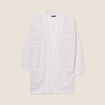 Gilet ajouré manches 3/4 ecru femme