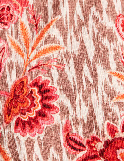 T-shirt manches 3/4 rose femme