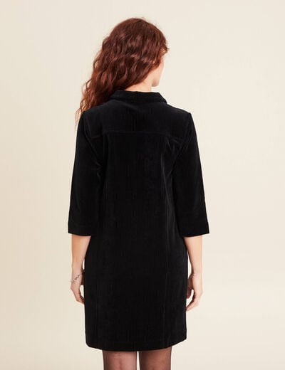 Robe droite velours noir femme