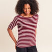 T-shirt col bateau rose femme