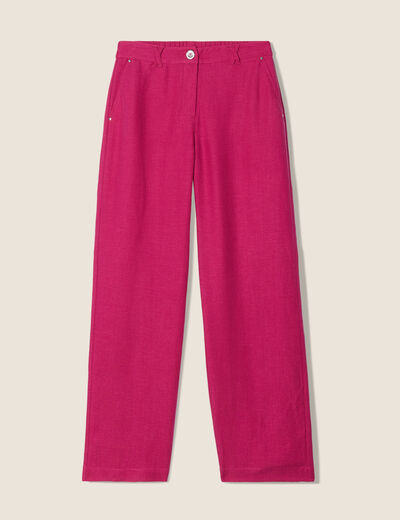 Pantalon large fluide rose fushia femme