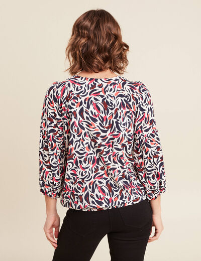 Blouse manches 3/4 rose femme