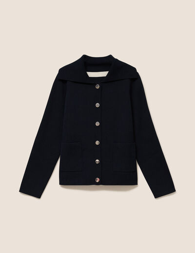 Veste r&eacute;versible en maille noir femme