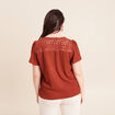 T-shirt manches courtes marron fonc&eacute; femme