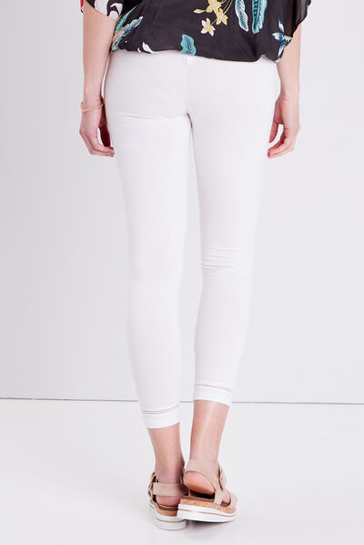Legging taille haute blanc femme