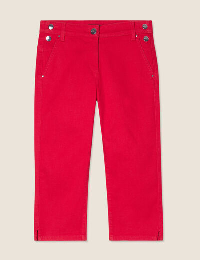 Pantacourt droit rouge femme