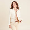 Blouson matelass&eacute; boutonn&eacute; ecru femme