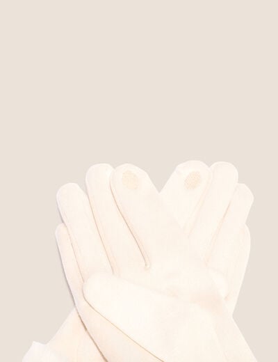 Gants en fausse fourrure sable femme