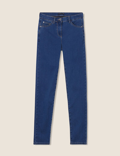 Jean magique Le L&eacute;ger coupe ajust&eacute;e long denim double stone femme