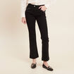 Jean bootcut taille basculée denim noir femme