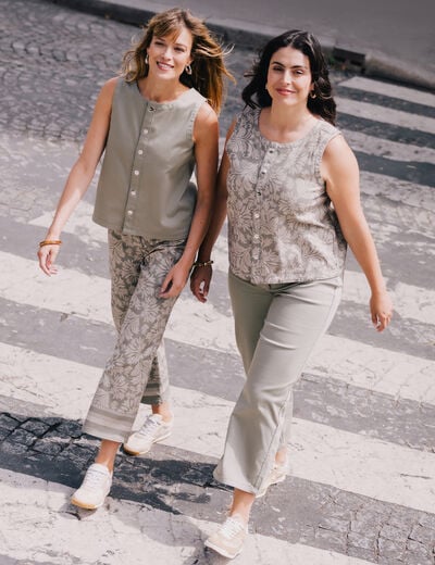 Pantalon r&eacute;versible gris femme