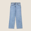 Jean large 7/8ème taille haute denim double stone femme