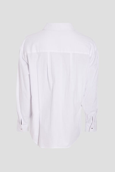 Chemise manches longues ecru femme