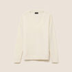 Pull en cachemire col v ecru femme