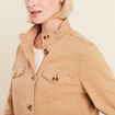 Veste boutonnée en jean marron clair femme