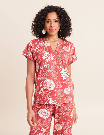 T-shirt manches courtes orange femme