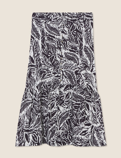 Jupe longue évasée satin noir femme