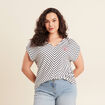 T-shirt manches courtes brodé blanc femme