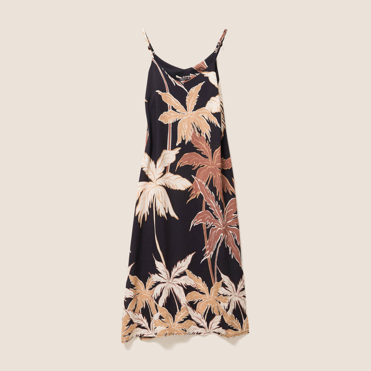 Robe &eacute;vas&eacute;e fines bretelles noir femme