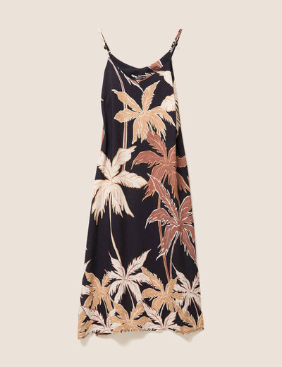 Robe évasée fines bretelles noir femme