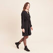 Robe courte col tunisien &agrave; paillettes noir femme