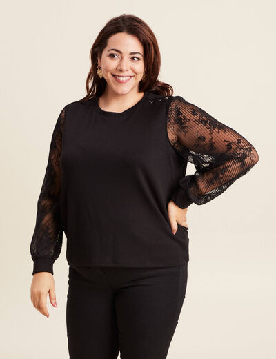 T-shirt manches longues noir femme