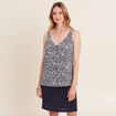Blouse bretelles fines bleu femme