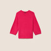 Pull droit col rond manches 3/4 rose femme