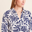 Robe fluide col am&eacute;ricain manches 3/4 blanc femme