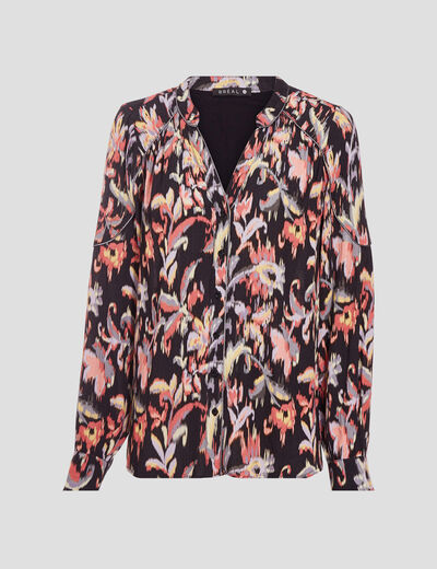 Blouse manches longues noir femme