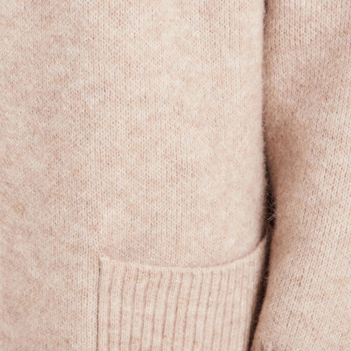 Gilet manches longues avec poches creme femme