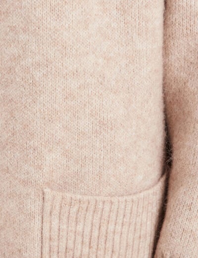Gilet manches longues avec poches creme femme