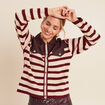 Gilet manches longues bordeaux femme