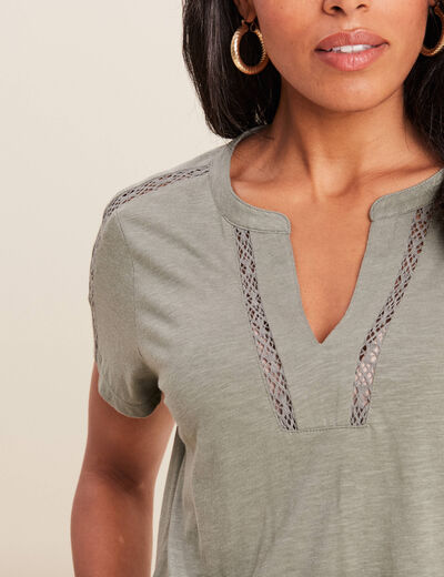 T-shirt manches courtes vert clair femme